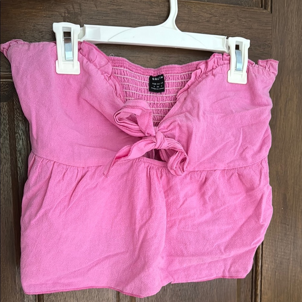 Pink Strapless Top